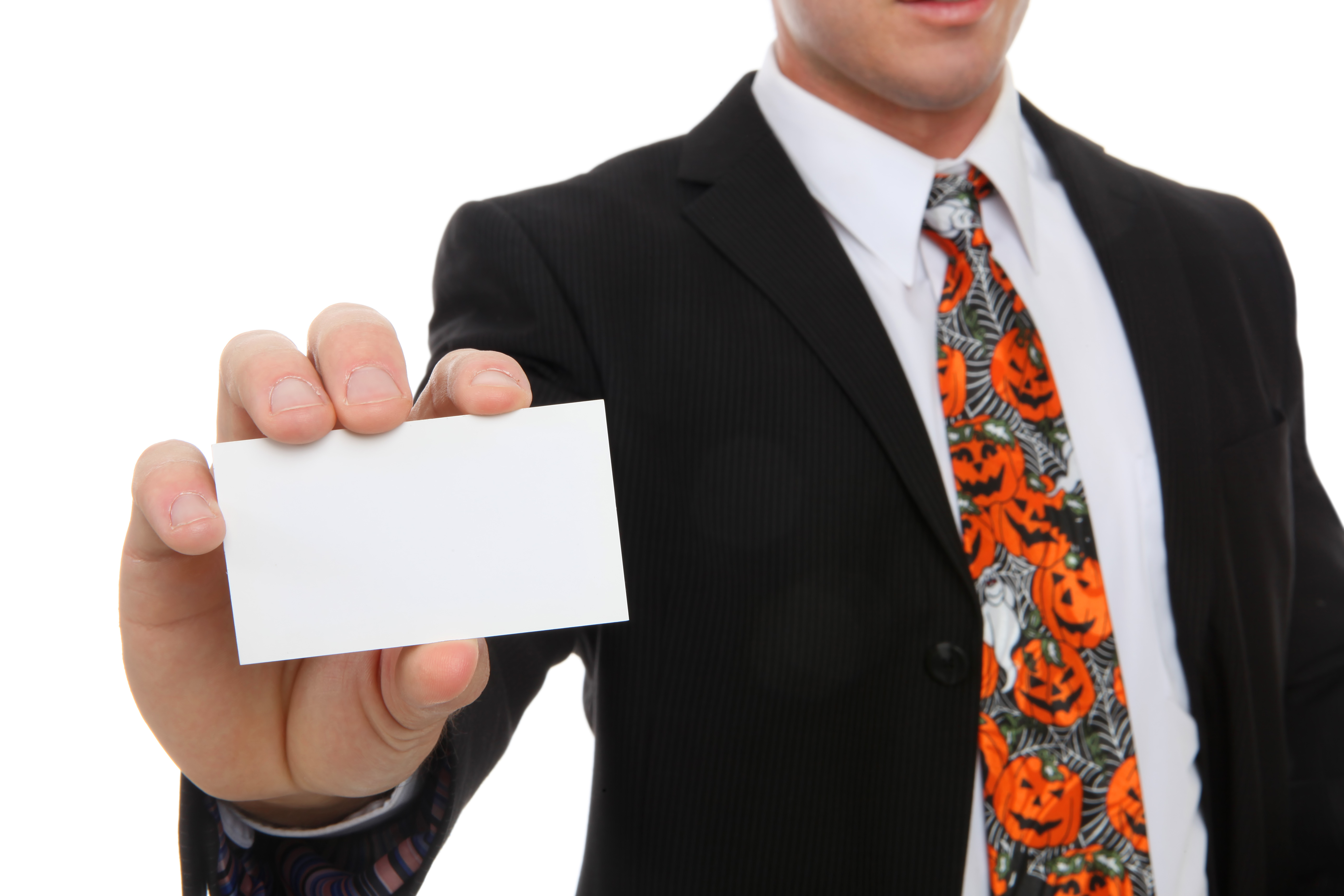 Business Man with Ghost card