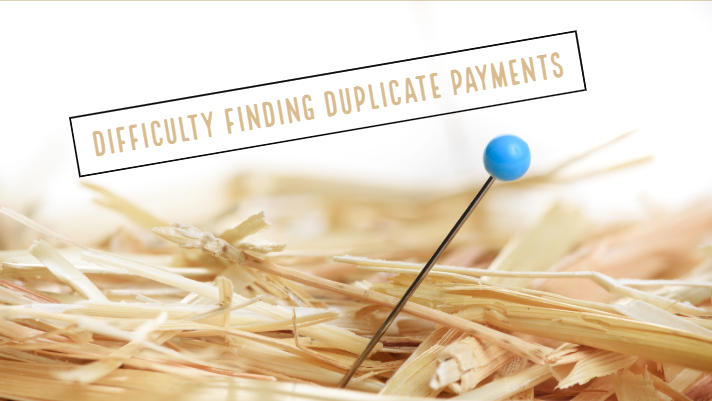 Finding duplicate payments is like looking for a needle in a haystack