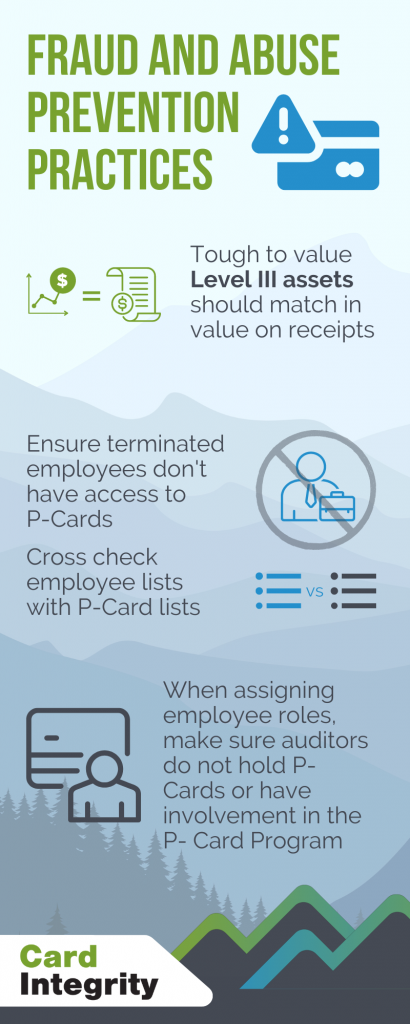 P-Card Audit fraud and abuse prevention practices