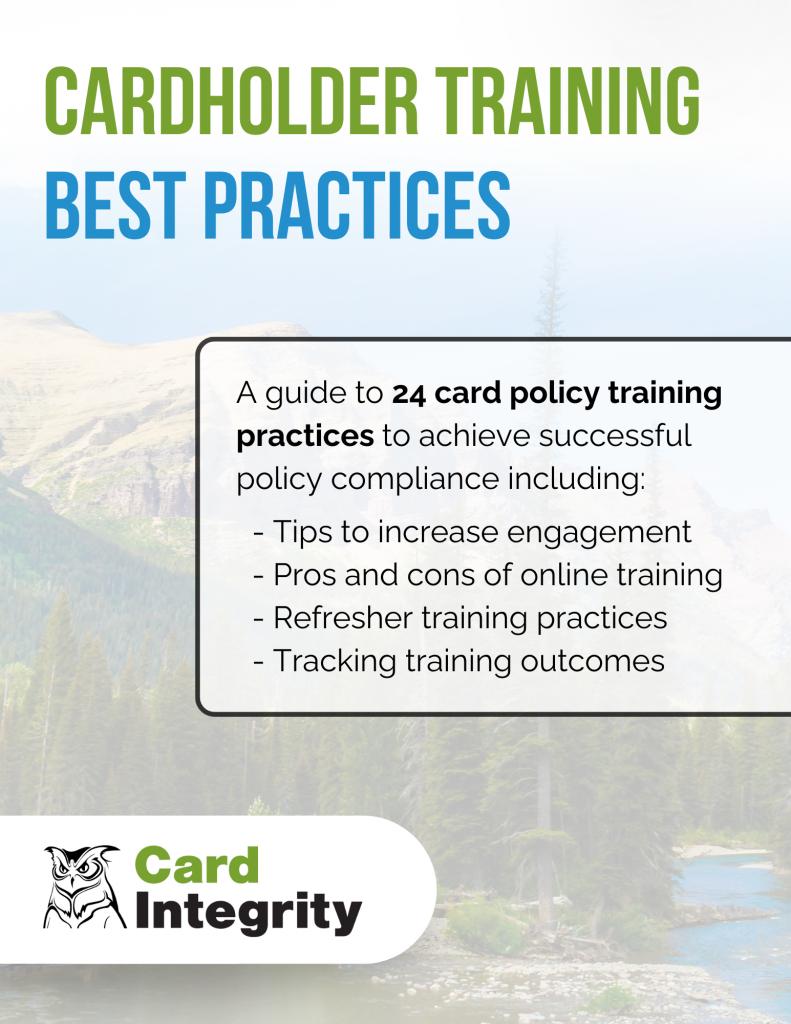 Front cover of Card Integrity's e-guide "Cardholder Training Best Practices"