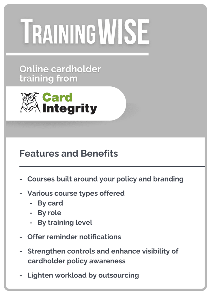 TrainingWISE: Online Cardholder Training